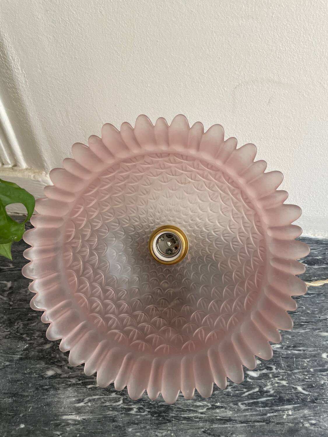 Art Deco cut glass pendant light