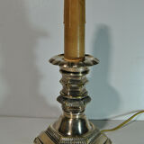 Candle holder pique candle candle old 19 century bronze silver mounted foot lamp