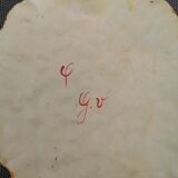 Towel/tea towels in pineapple shaped metal towel holder, hand painted - 1970s/1980s