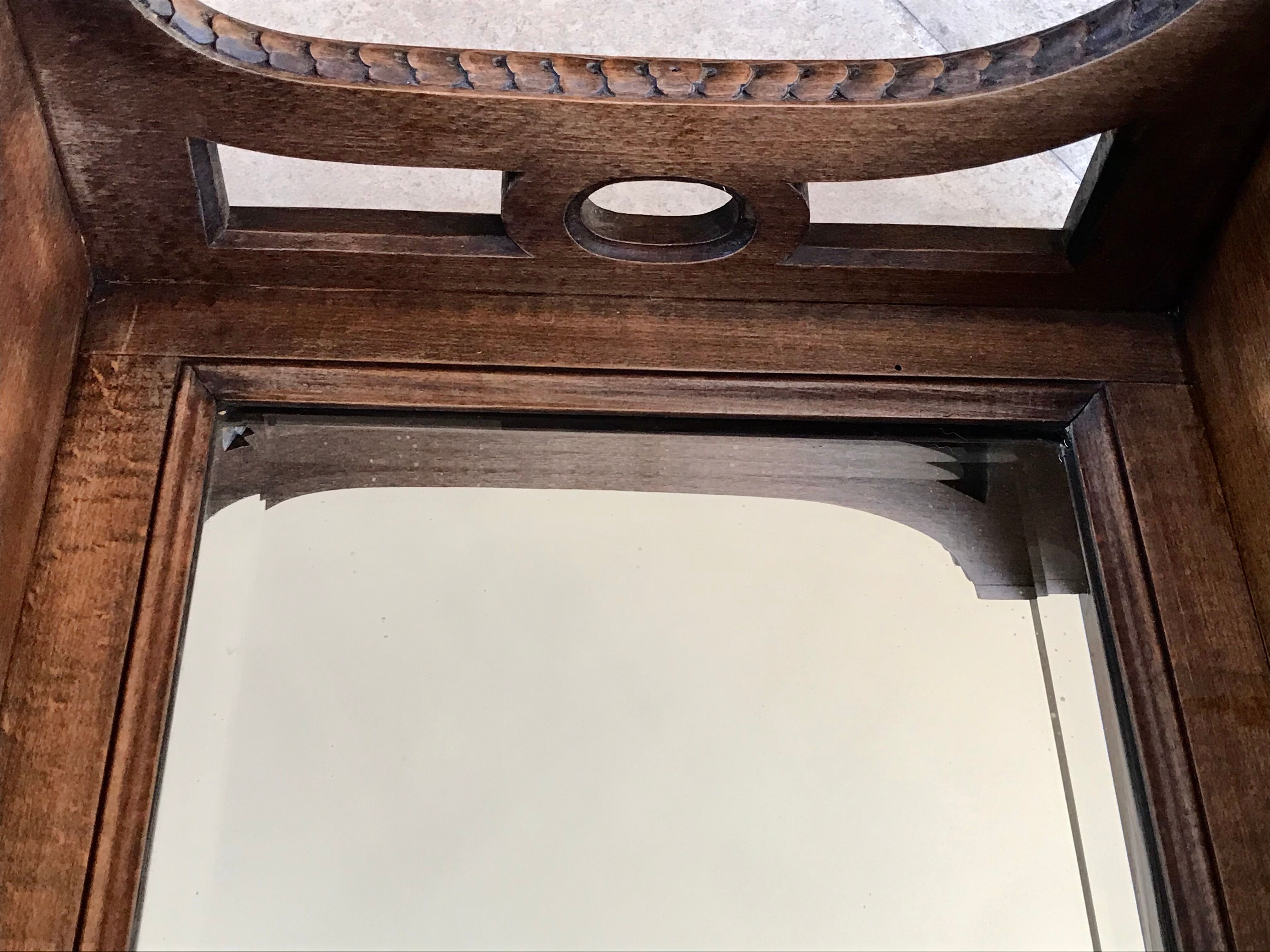 Old wall mirror shelf
