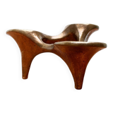 Vintage German brutalist metal candlestick by Harjes.