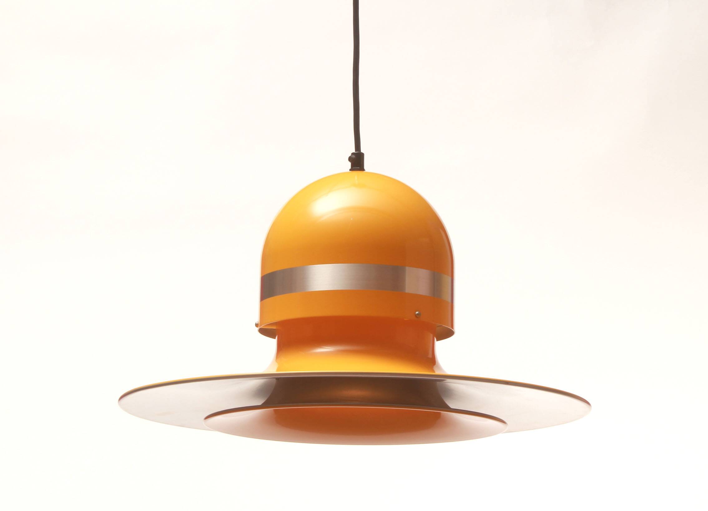 1970s ceiling lamp in yellow, Space Age