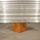 Table basse en loupe d'orme et verre trempé par Jean Claude Mahey pour roche bobois années 70
