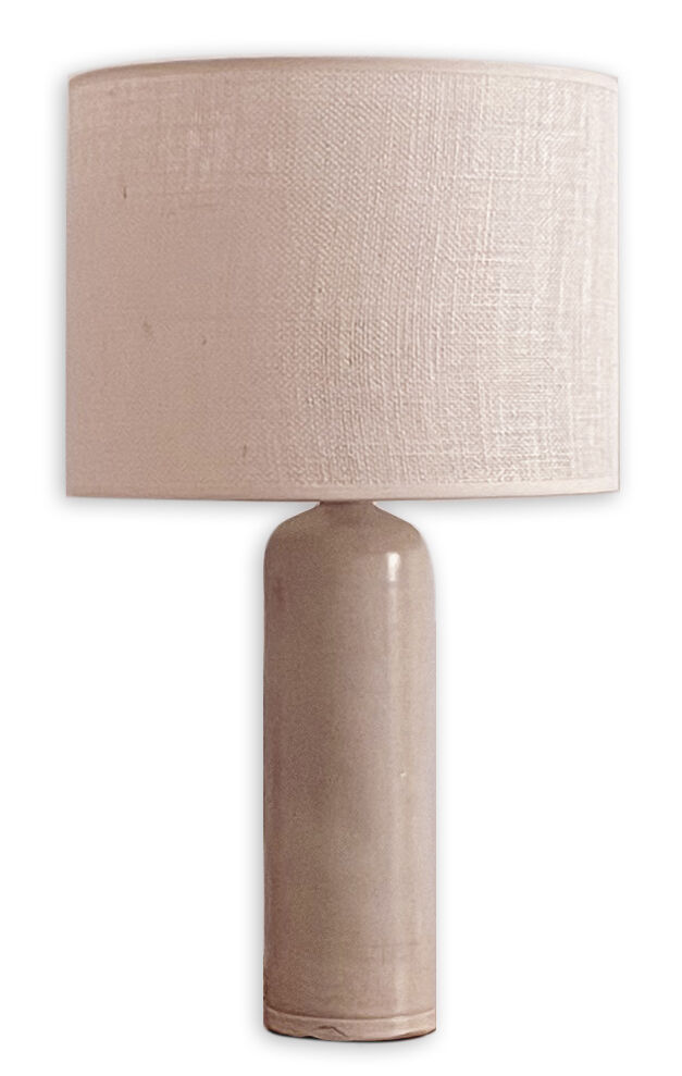 Lampe grès et jute tissée