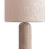 Lampe grès et jute tissée