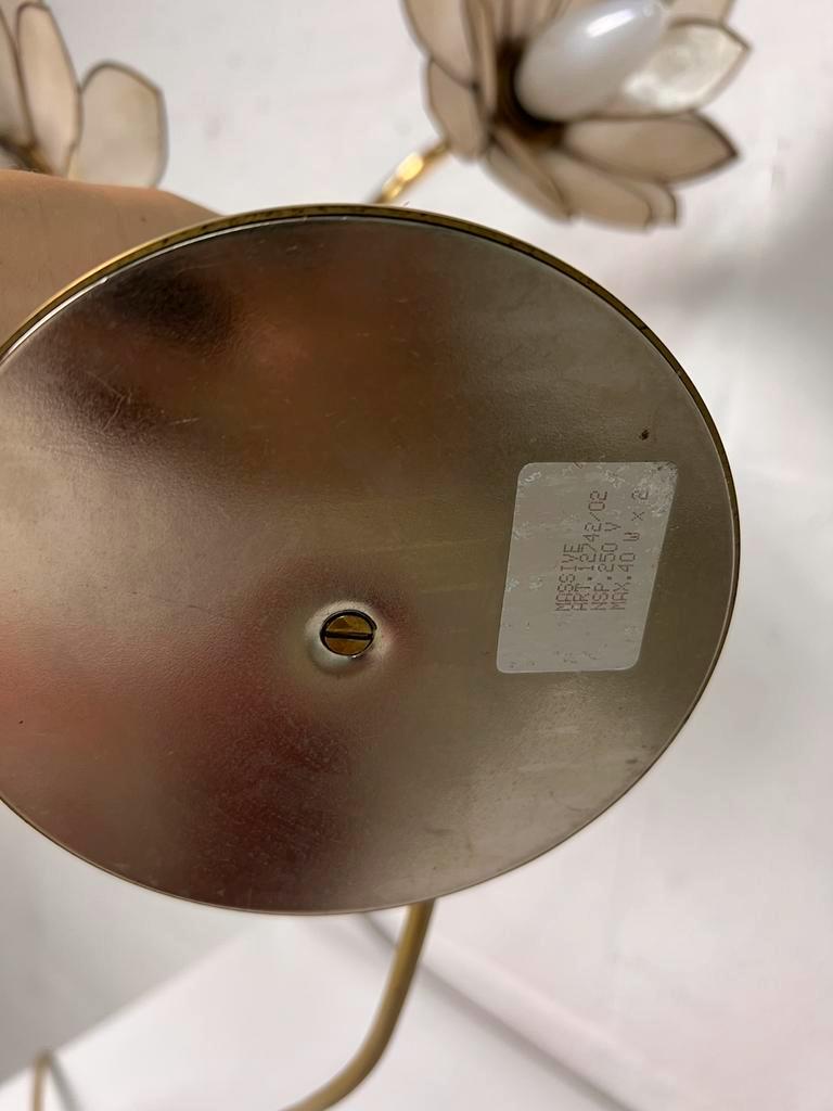 Vintage double flower table lamp golden