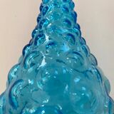 Blue Empoli decanter with bubble relief