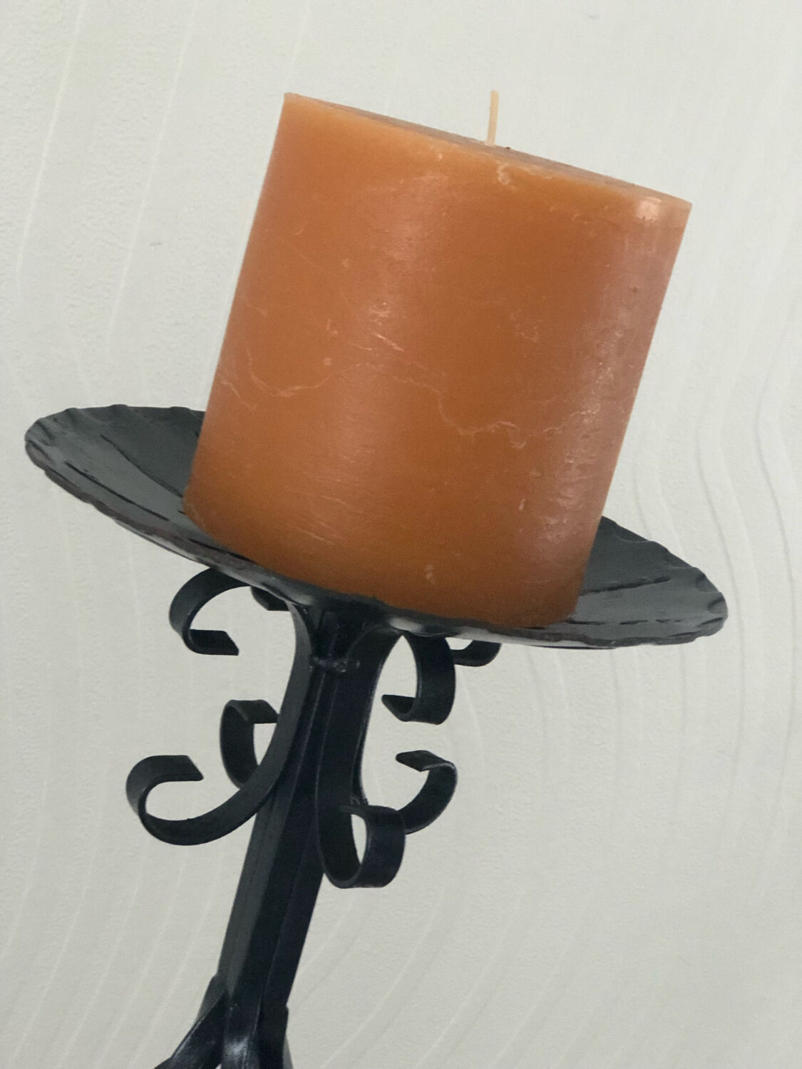 Vintage wrought iron candle holder