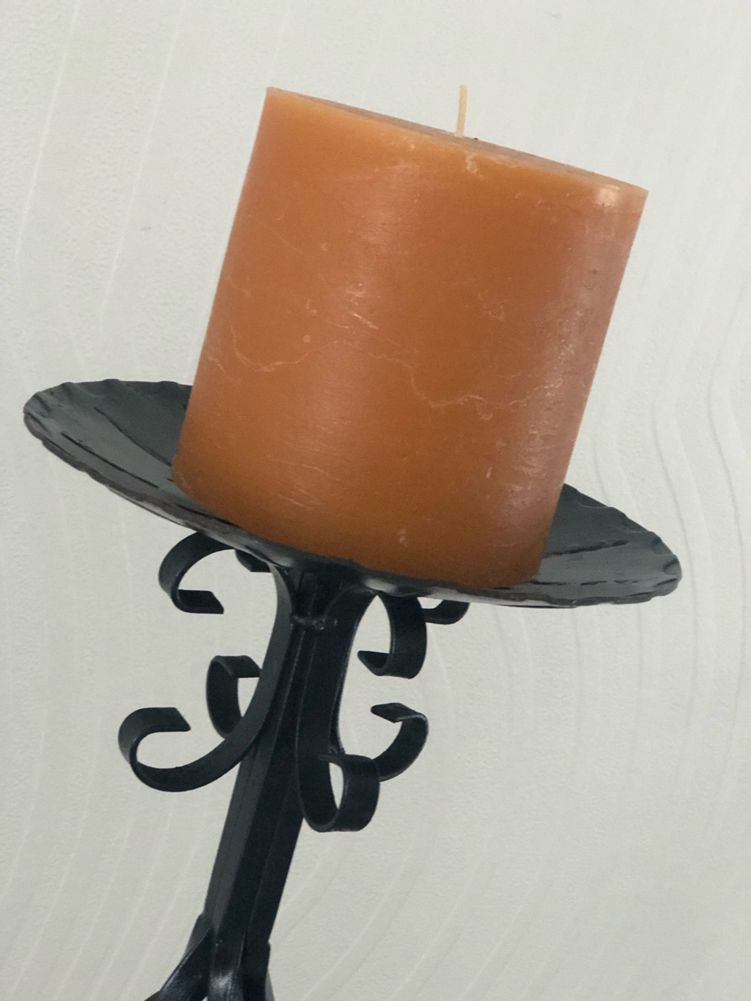 Vintage wrought iron candle holder