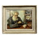 Roux Abougit: Oil on canvas painting circa 1920-1930 the old man