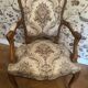 Upholstered chairs in cherry wood, Regency style, Louis XIV with its footrest (set).