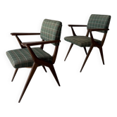 Paire de fauteuil au design scandinave en teck vintage des années 60