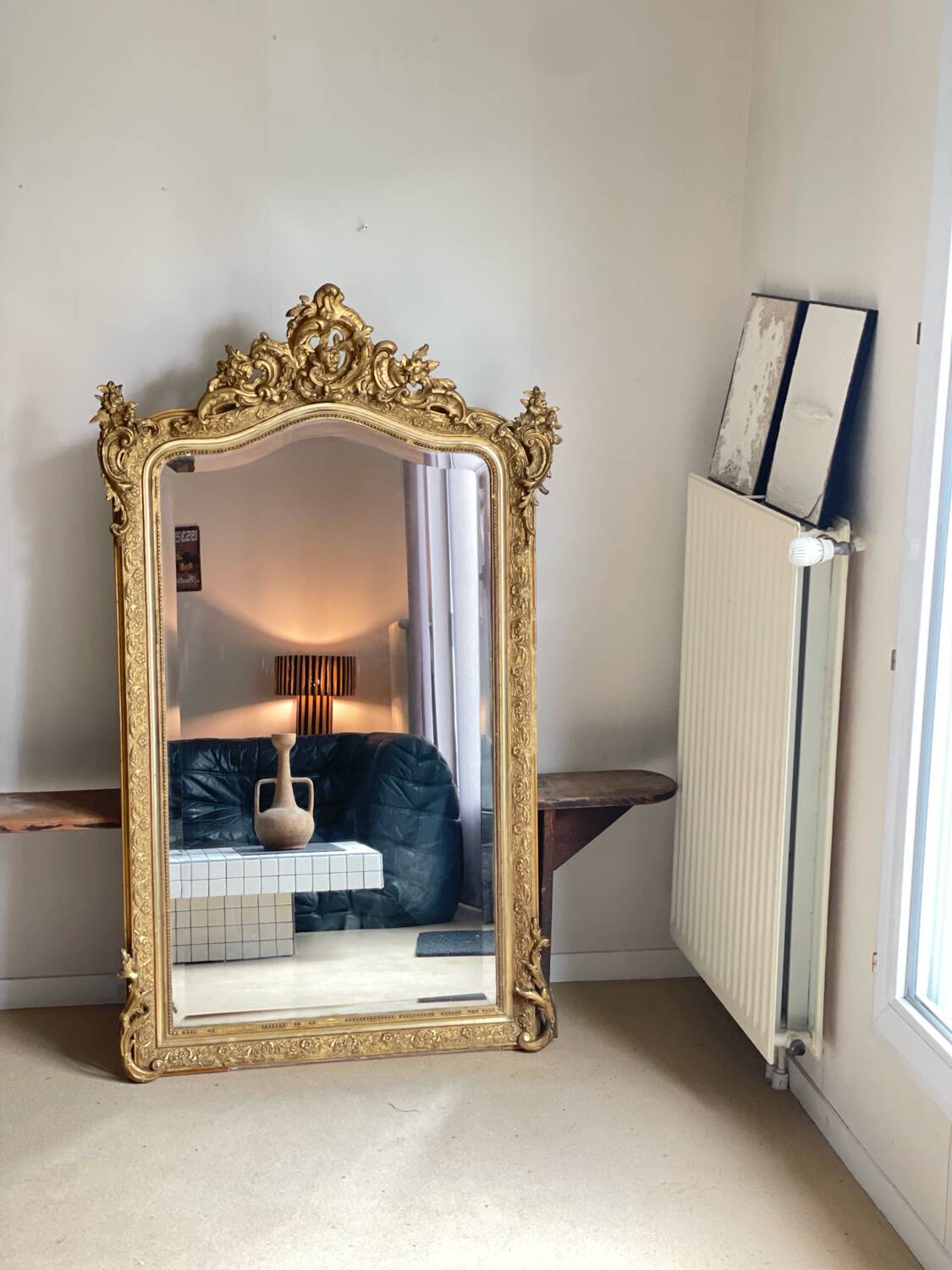 Antique Louis XV rocaille mirror 153x91 cm