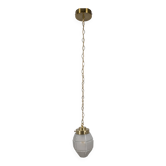 Suspension Art Déco en verre facetté, luminaire vintage esprit diamant et é