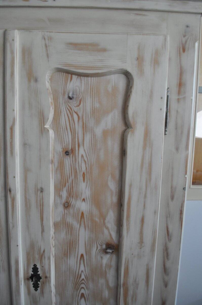 Painted double wardrobe in wood