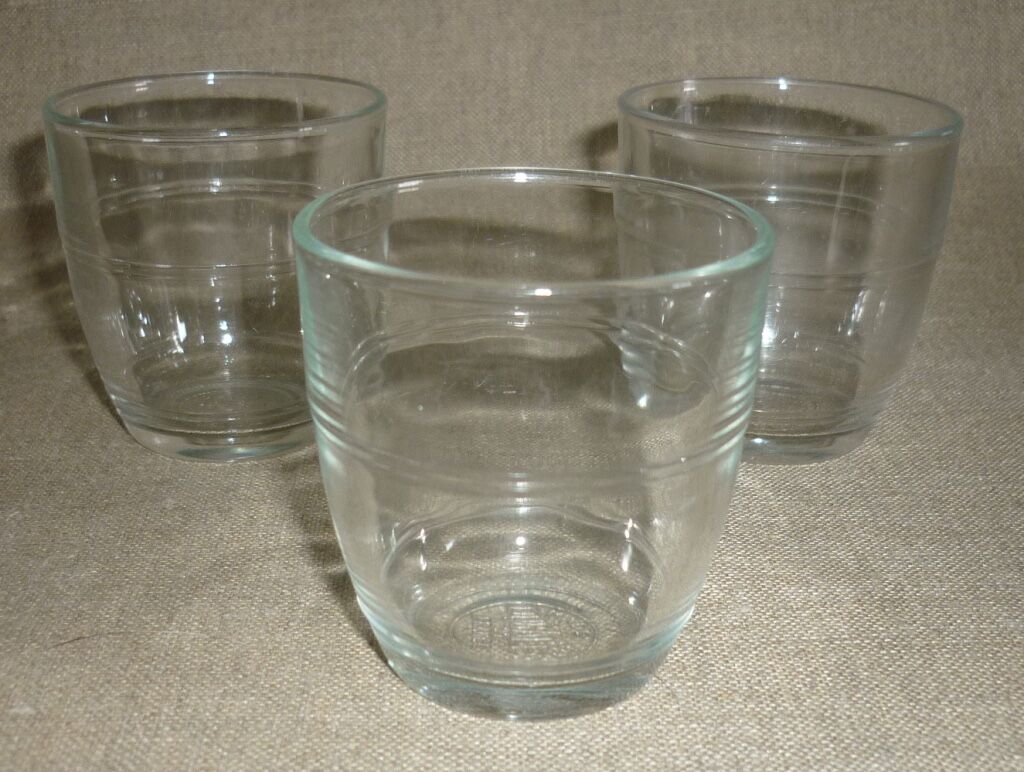 Small transparent Duralex glass x3