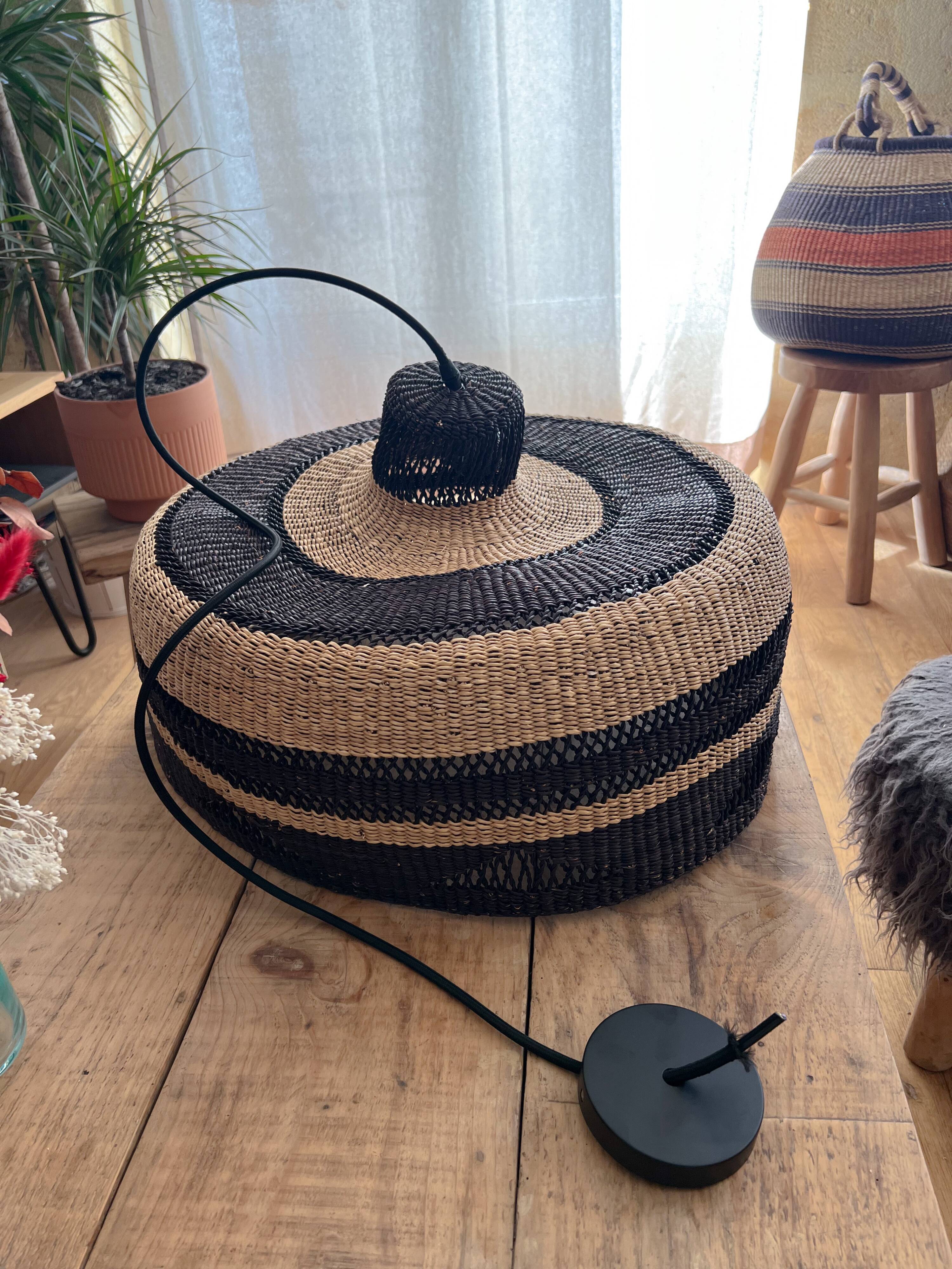 Large Boga woven pendant light (Ghana)
