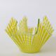 Pair of "Gingham" Chance Brothers cups with yellow checkered pattern and wavy edges.