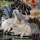 Large model plate in Chinese enamel porcelain with splendid bird decoration. macau