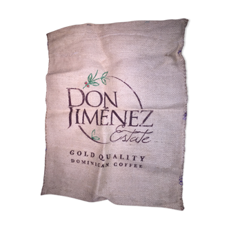 Coffee in burlap bag
