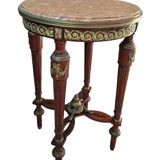 Guéridon Neoclassico in Mogano e Marmo Rosso Fine '800