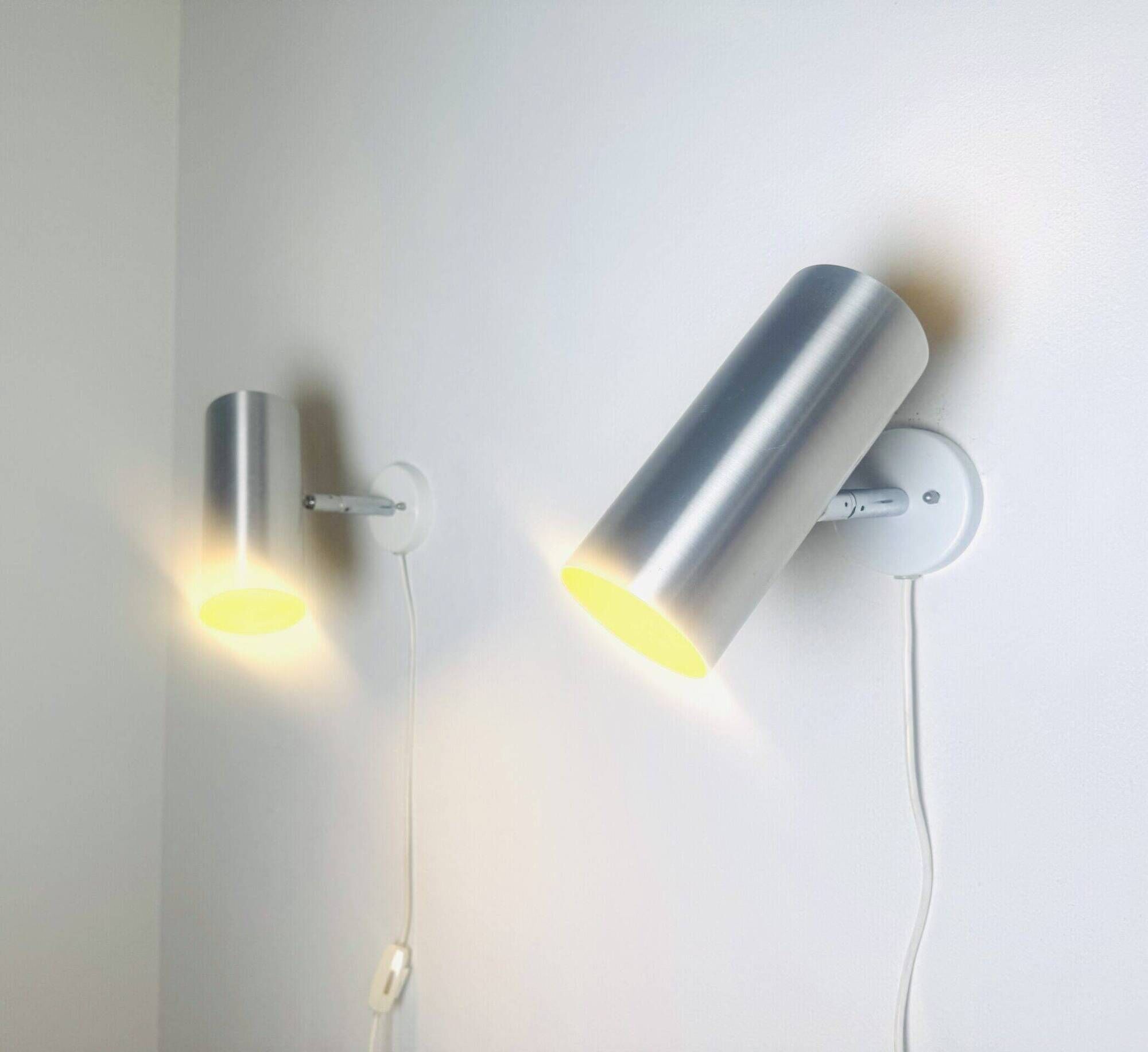 Cylindrical C-1582 Metallic Wall Lamps By Raak Amsterdam, The Netherlands 1960S