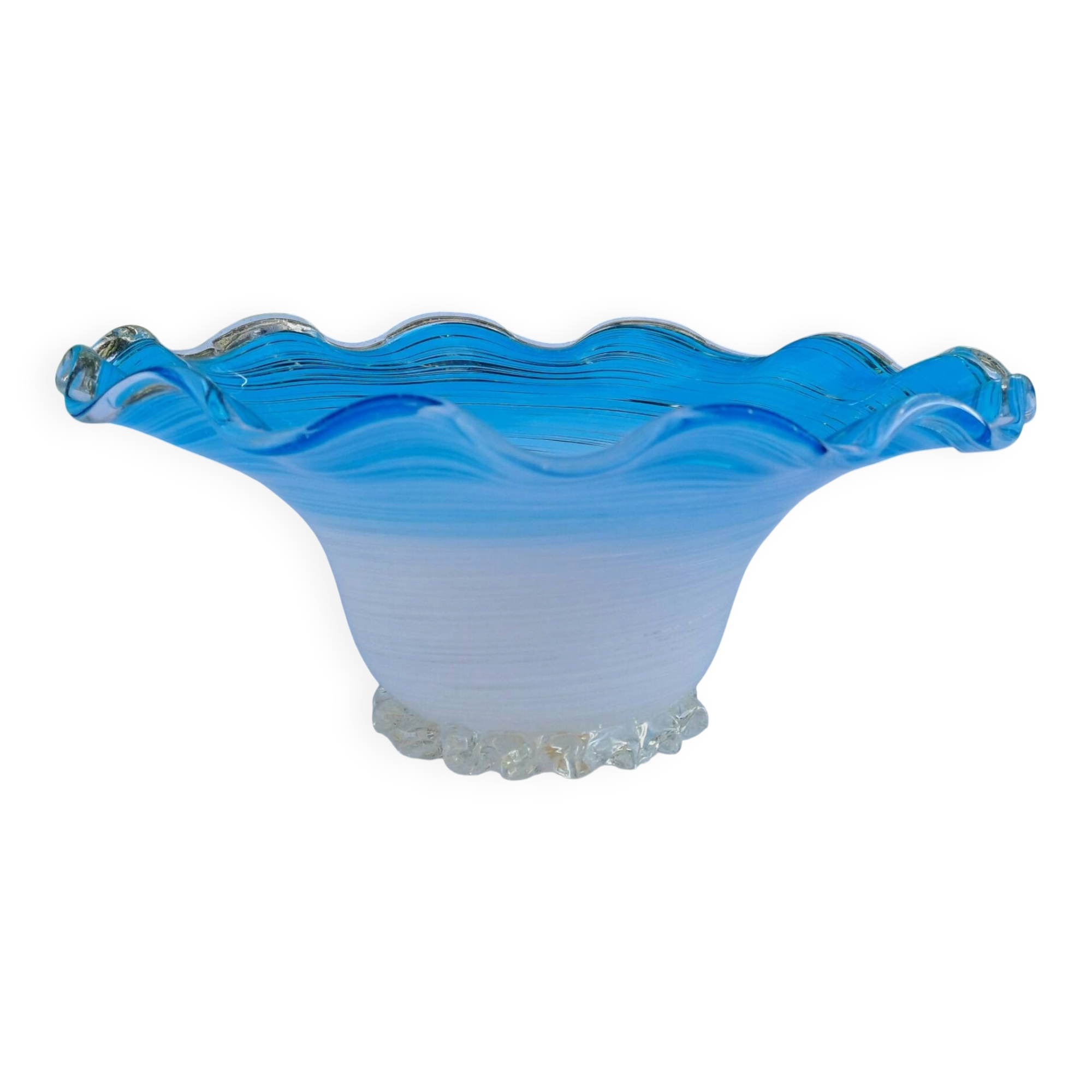Coupe en verre soufflé filigrané Murano