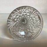 Antique diamond point candle holder, Sailmont glassworks