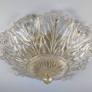 Barovier & Toso Foglia d’Oro Murano ceiling lamp, Italy, 1980s
