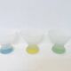 Set of 3 vintage frosted glass cups – 1990s