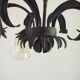 French vintage chandelier 3 lights green leaf amber glass 4966