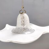 Postmodern White Murano Glass Pendant Marked La Murrina, Italy 1980s