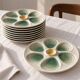 Set of 9 vintage oyster plates Salins France