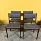 Set of 4 Danish vintage mahogany dining chairs 1970s