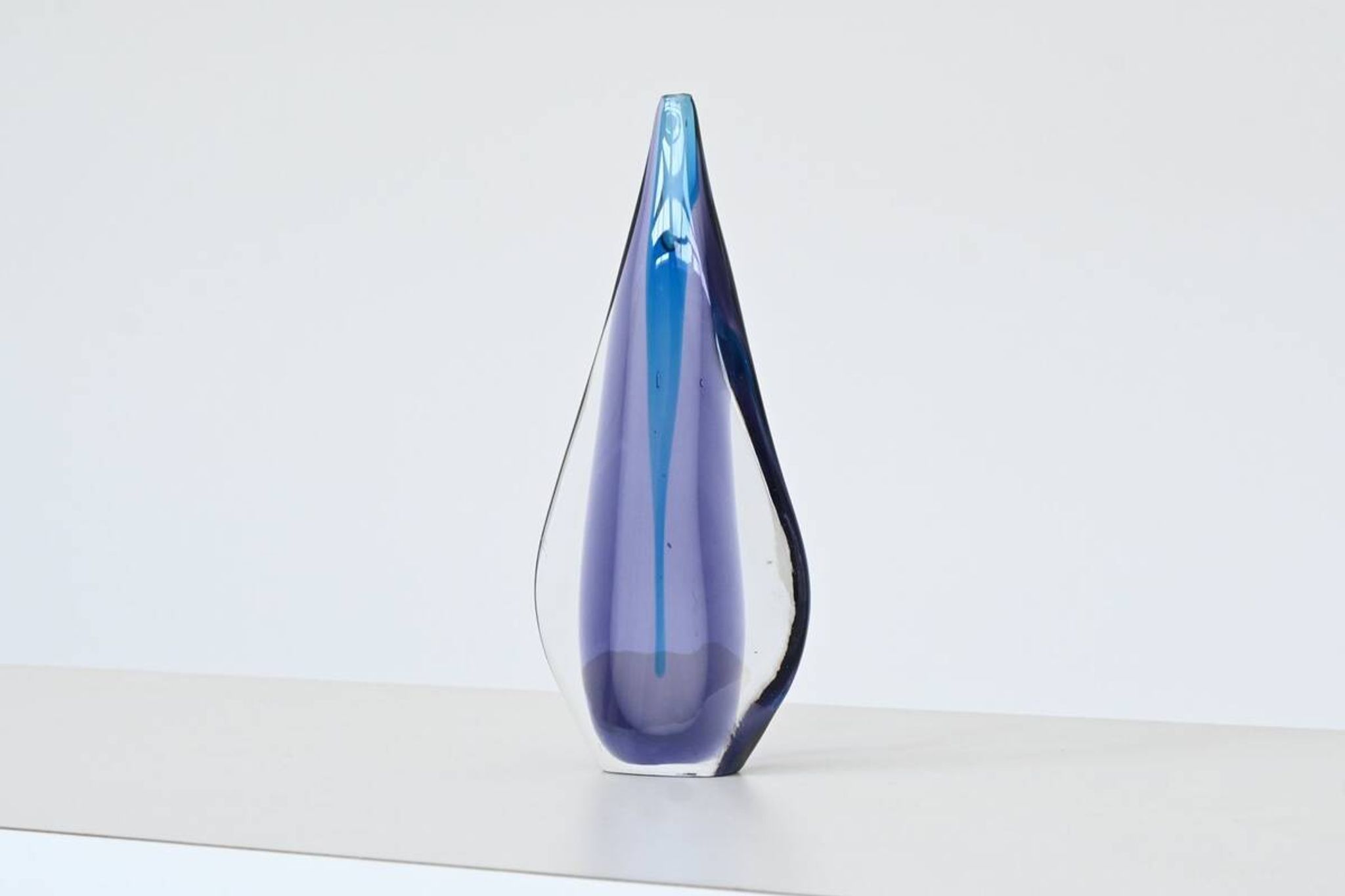 Flavio Poli Sommerso "Teardrop" vase Murano glass Seguso Italy 1960