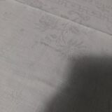 Damask cotton tablecloth monogrammed DD 150 x 220 cm