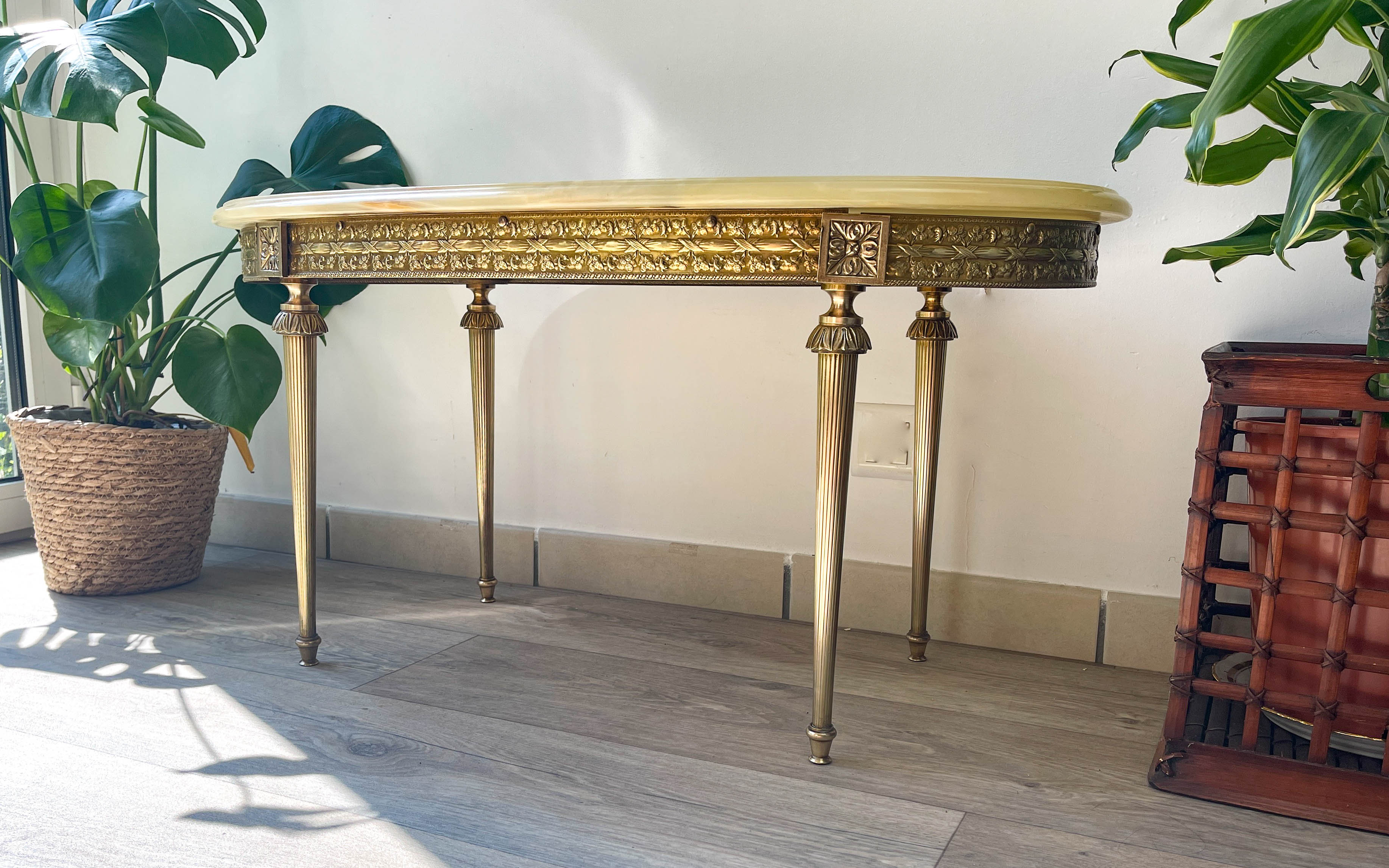 Marble and bronze coffee table Neoclassical style