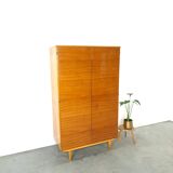 Armoire vintage en placage avec étagères