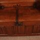 Oak bench chest with incorporated panels and gothic elements