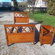 Bed and bedside table