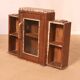 Old art deco showcase in burmese teak with original white edging