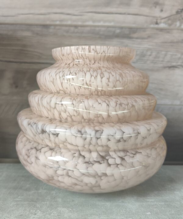 Globe de lampe rose verre moucheté