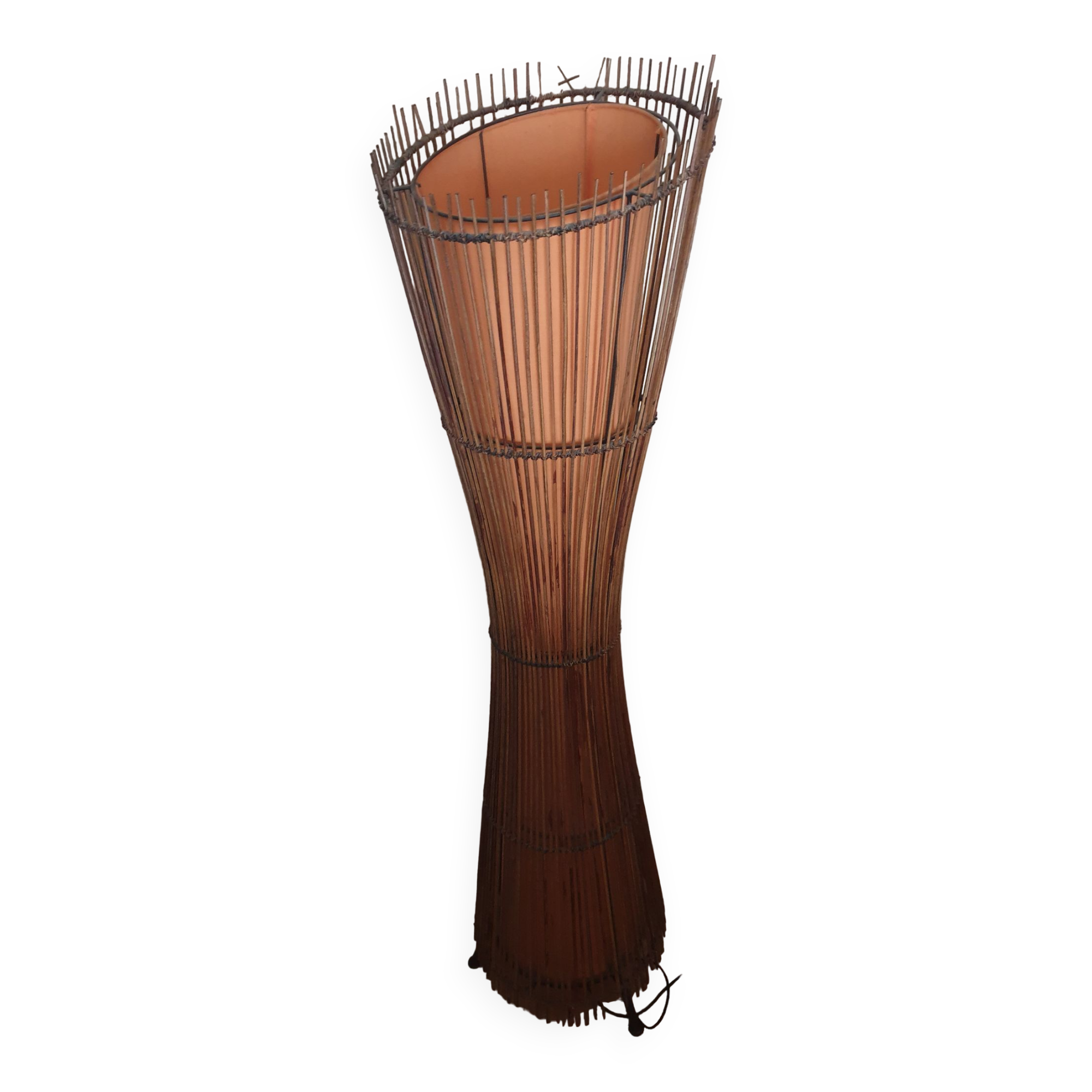 Floor lamp kobe bamboo slat 80s