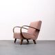 1930 Jindrich Halabala Bentwood Armchair in Pink Boucle