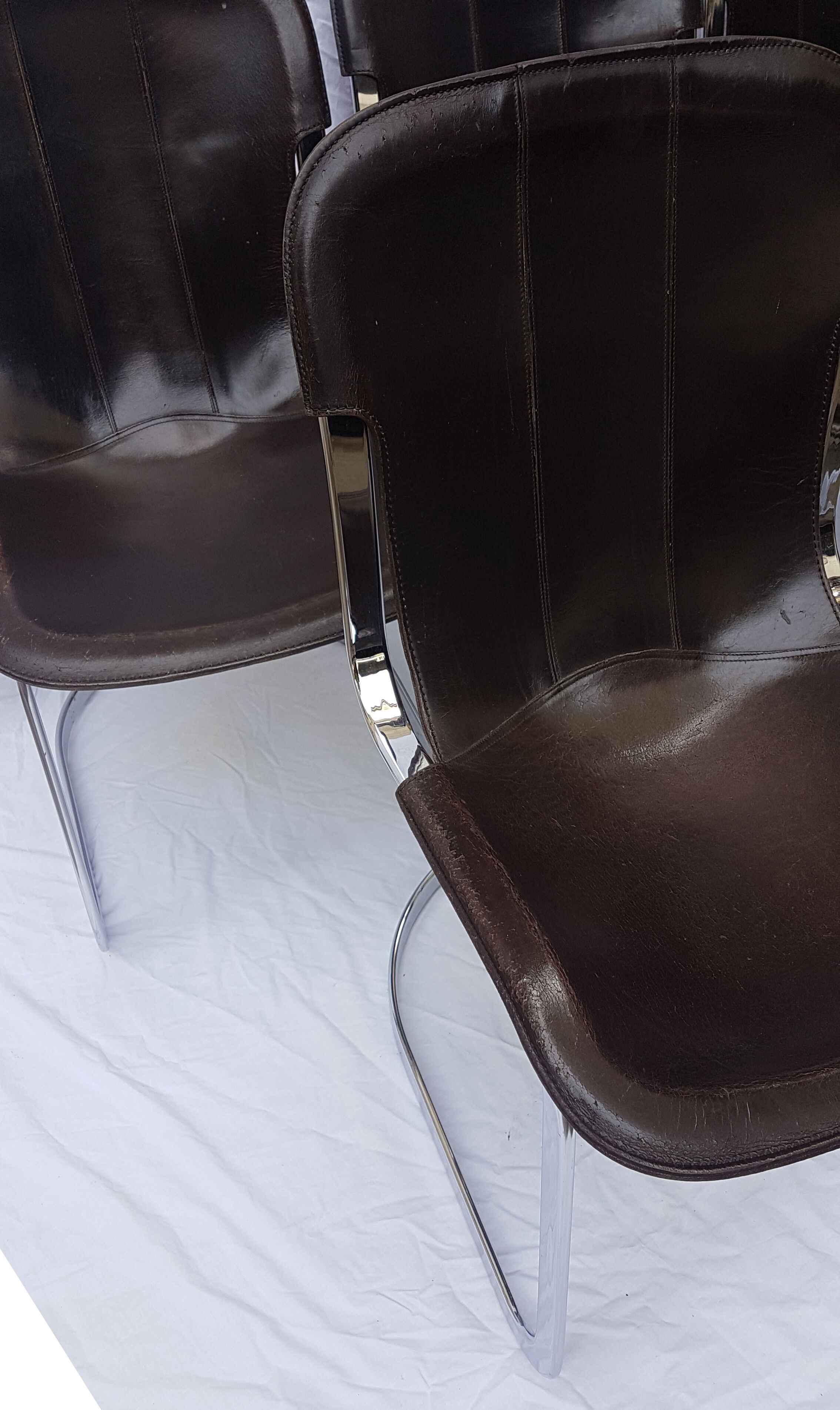 Set of 6 chairs of the brand Cidue 1970