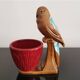 Figurative flowerpot Parrot slip brown blue/green