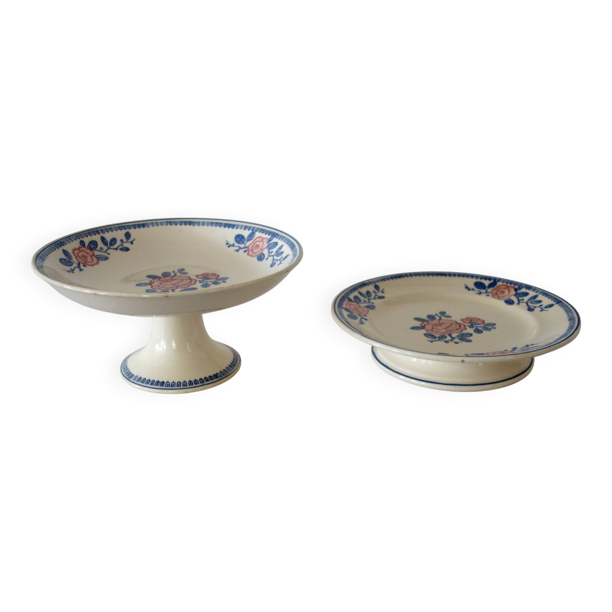 2 dessert dishes or compotiers Venice / Longwy