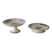 2 dessert dishes or compotiers Venice / Longwy