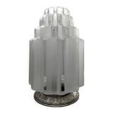 Ancien grand plafonnier lampe à poser globe Skyscraper verre Art déco