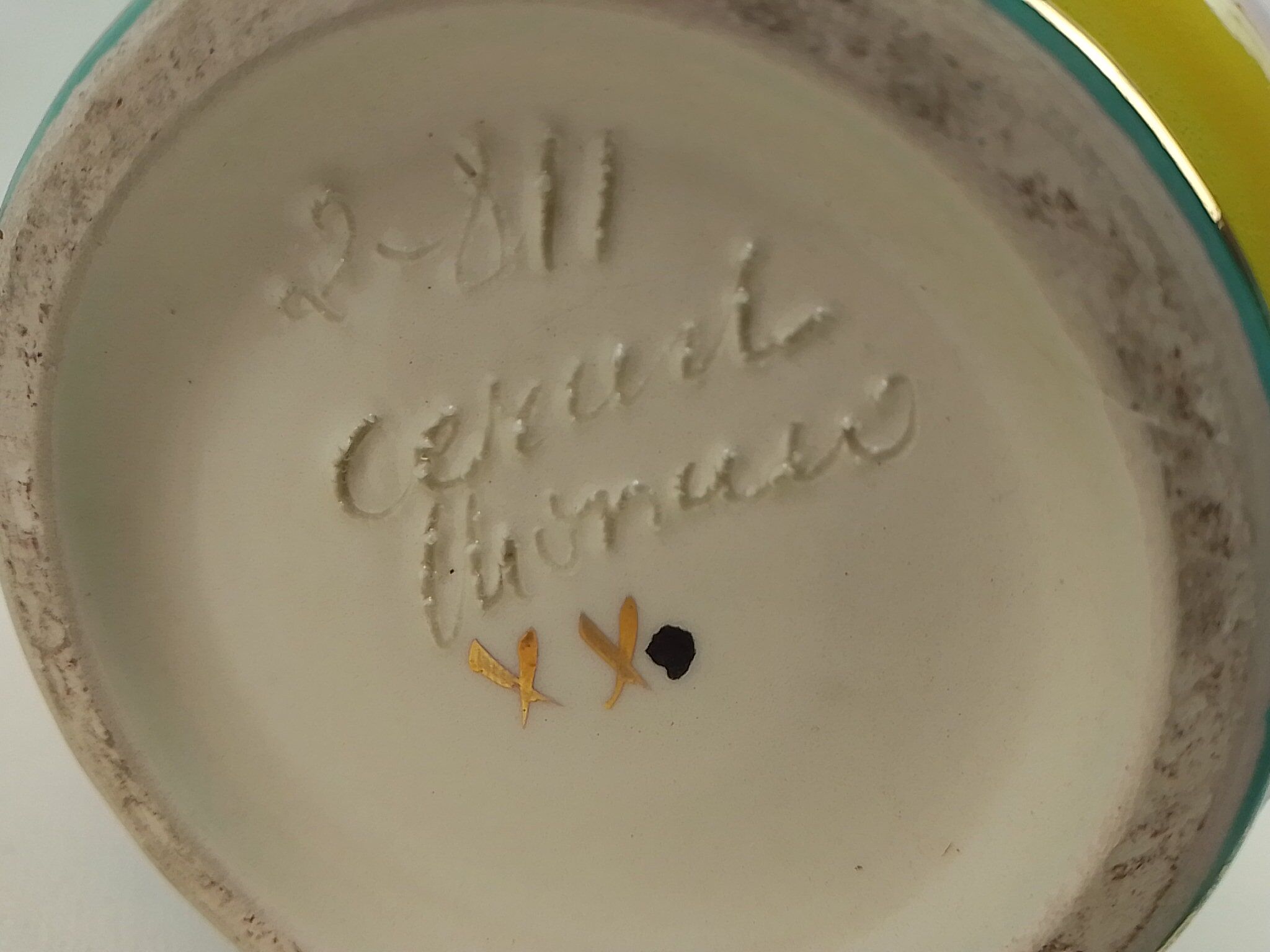 Multicolored ceramic pot cover 11.5cm